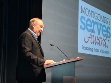 County Executive speaking at the Montgomery Serves Awards