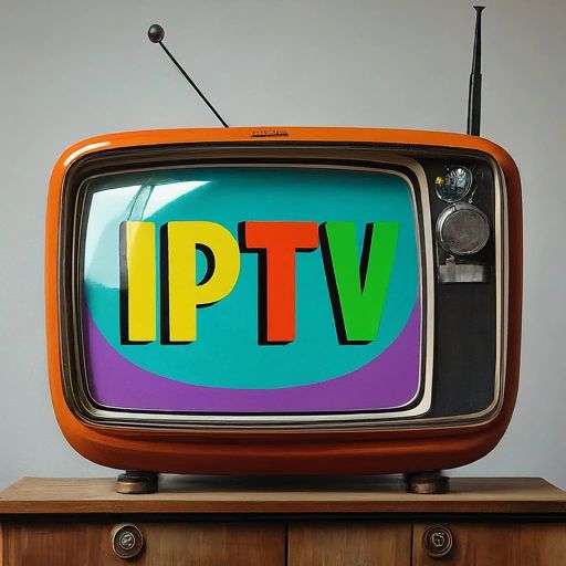 1970's tv with iptv on the screen
