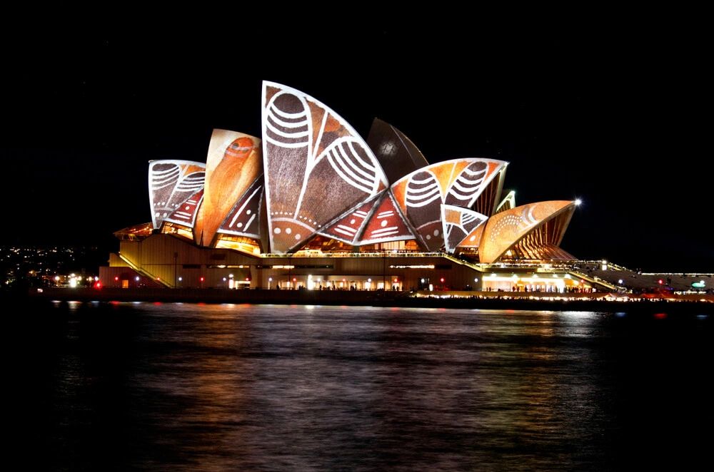 Australian Aboriginal Artwork adorns the sails of the world famous Sydney Opera House