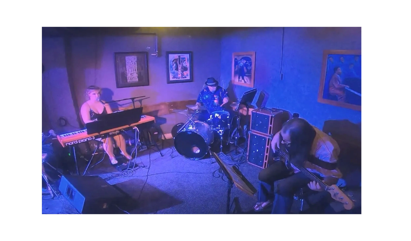 The Haelli Elyse Trio performing at Al's Den in the summer of 2023.