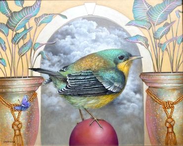 Bird Oil Painting, Imaginative realism bird painting,  Creative Realism bird painting, Magical Reali