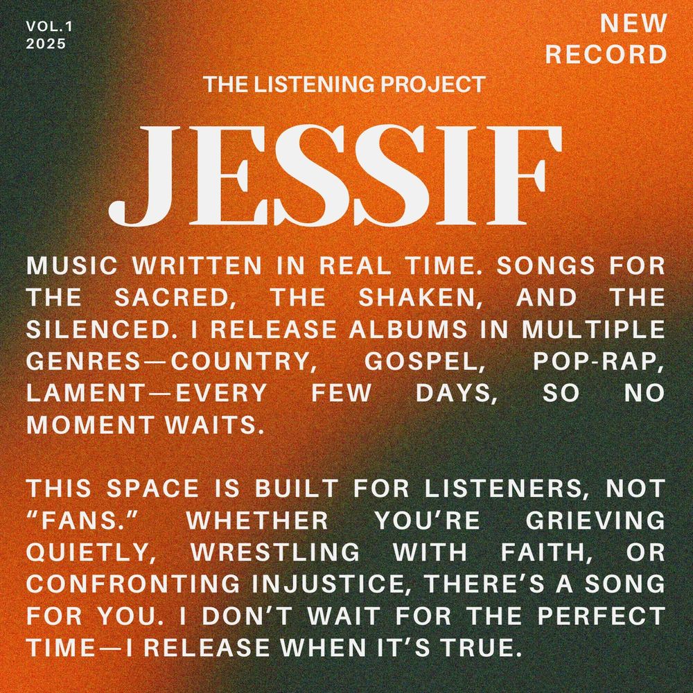 Music written in real time. Songs for the sacred, the shaken, and the silenced. 