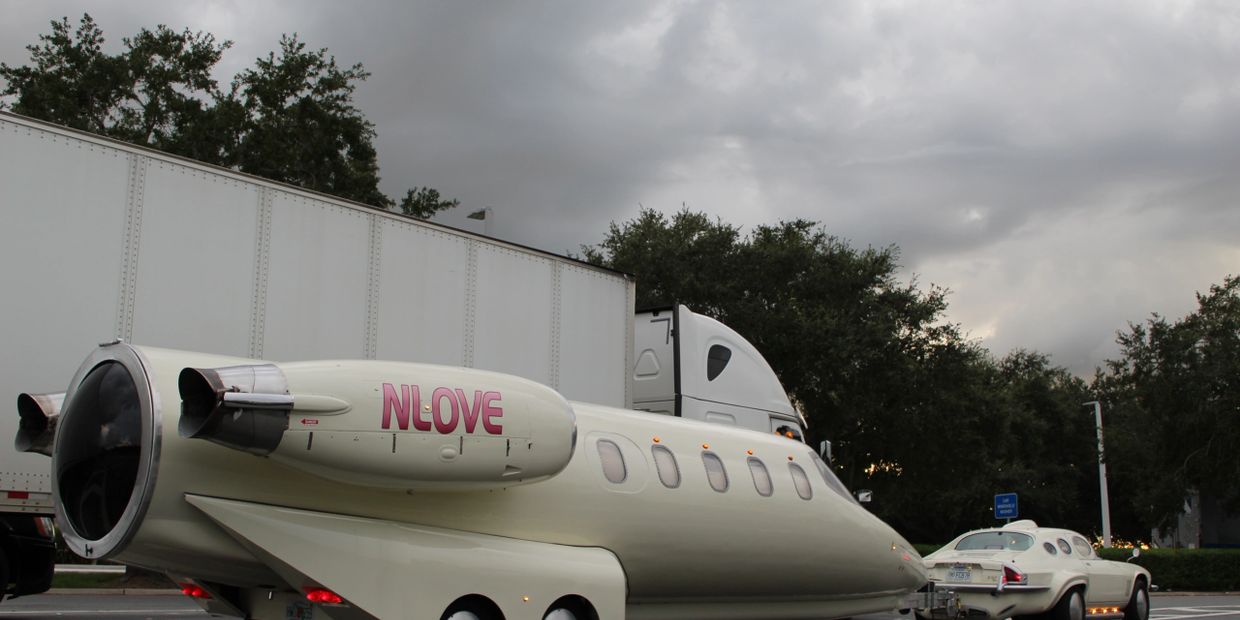 Jay Leno’s Garage Jaguar towing LearJet Camper James Love