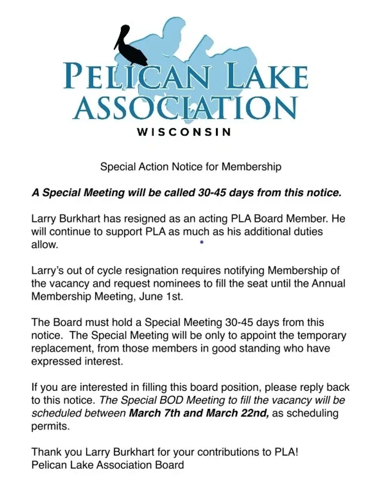 Pelican Lake Association