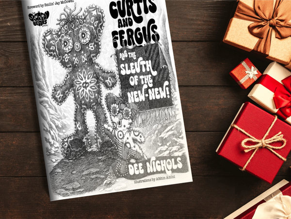 Curtis and Fergus published book cover with teddy bear image.