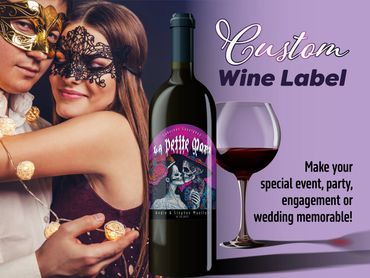 Custom Wine Label designed to be a editable  for  use by hospitality and event planning sectors. Hal