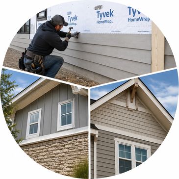 Lap siding replacement with weather resistant house wrap on a Colorado home.