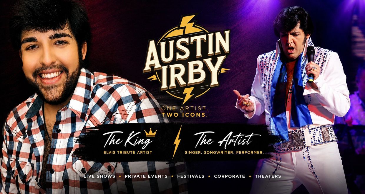 Austin Irby, Elvis tribute artist and performer, blending two iconic personas.