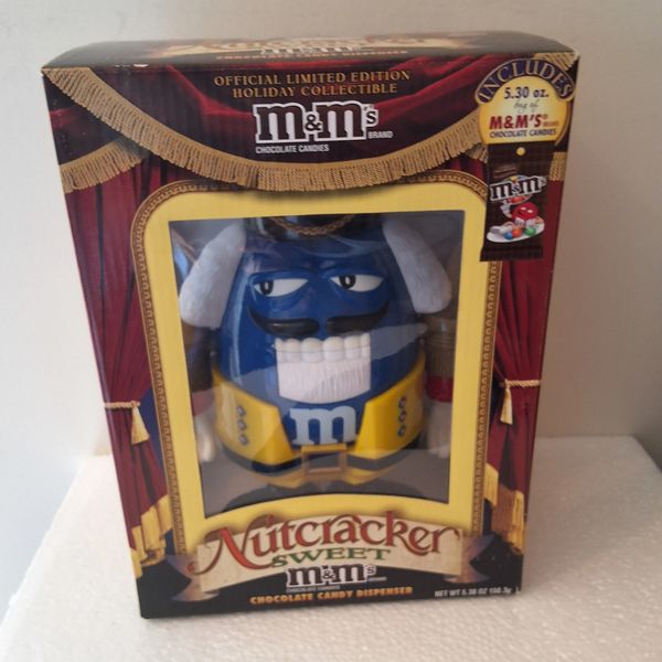 Limited edition Nutcracker Sweet M&amp;M's candy dispenser in festive packaging.