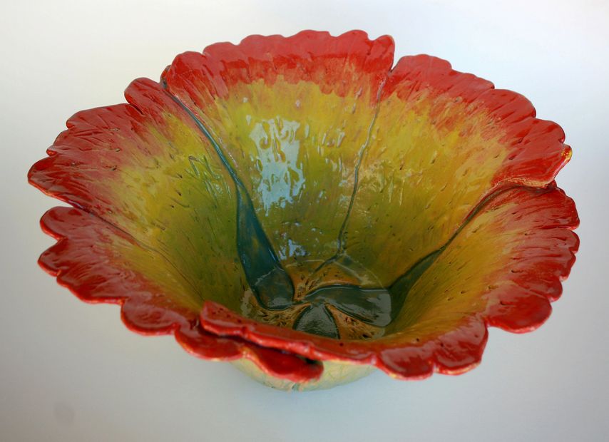 3 gingko leaf bowl, inspired by the colours in fallen leaves.