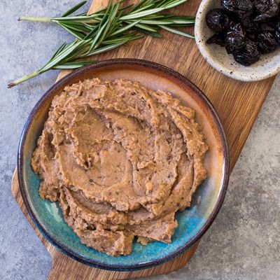White Bean Dip with Olive Tapenade.