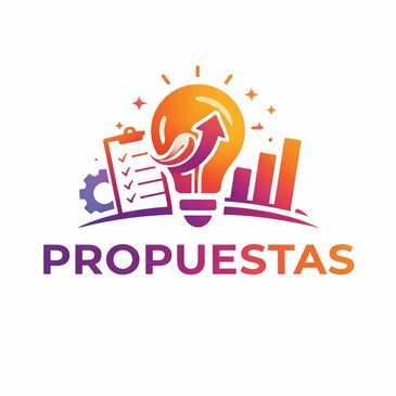 Logo with lightbulb, checklist, and bar chart symbolizing ideas and proposals.