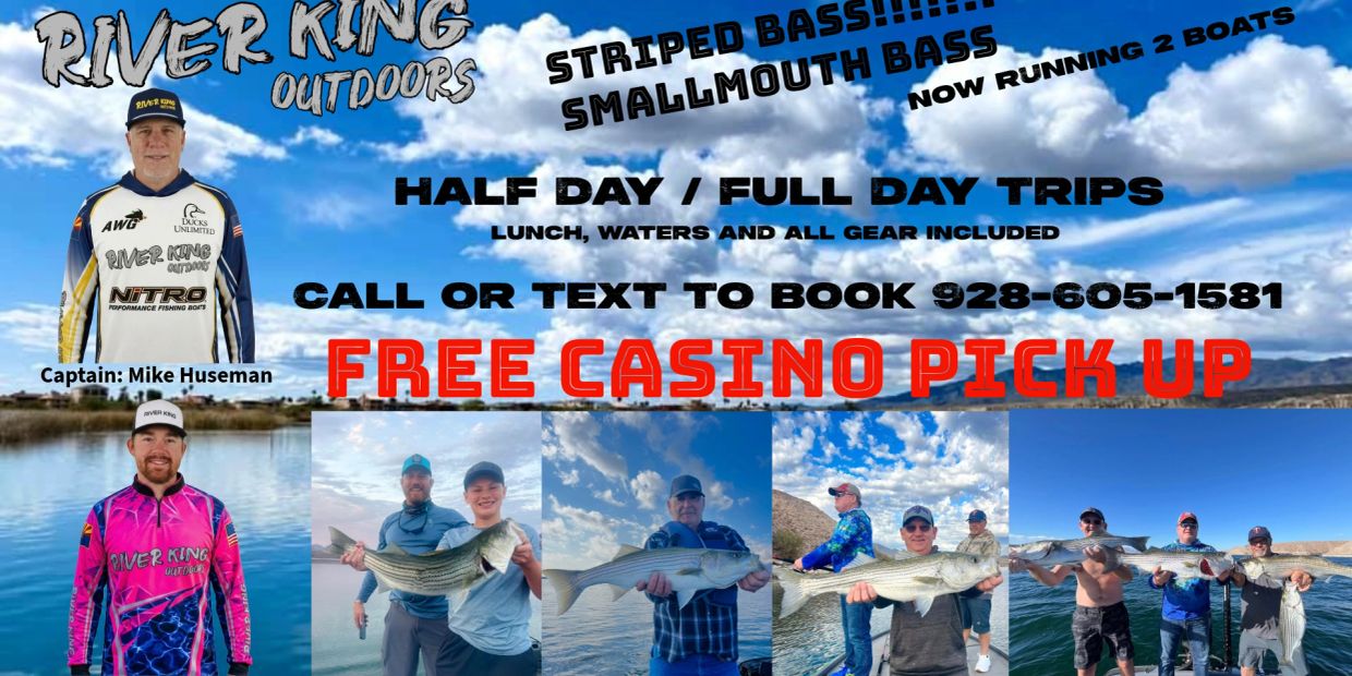 Fishing guide service offering striped and smallmouth bass trips.