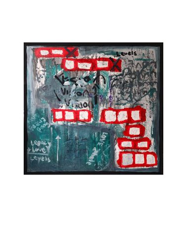 Abstract fine art painting, that also has a poetic message, by Genesis the Greykid. 