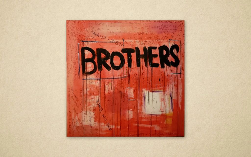 A commissioned painting by Genesis, Acrylic, for Kanye West song "Brothers".