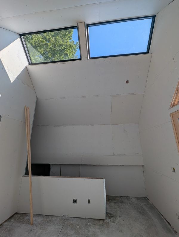 Room under construction with new skylights.