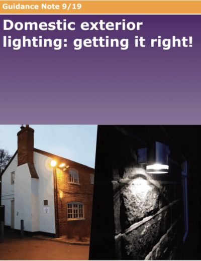 Guidance Note 09: Domestic exterior lighting: getting it right!