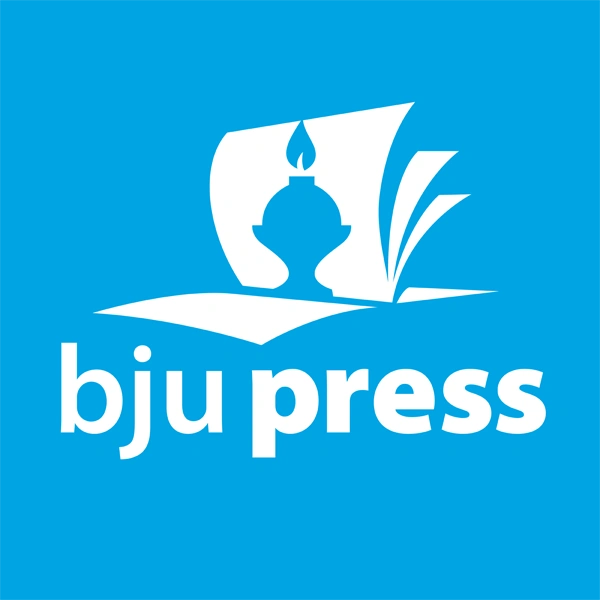 BJU Press logo with a blue background and white text and images.