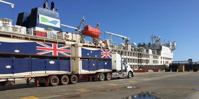 Ausidore Australian Livestock Exports cattle truck loading a livestock export ship