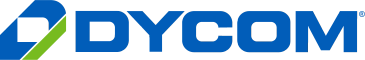 Dycom company logo in blue and green colors.