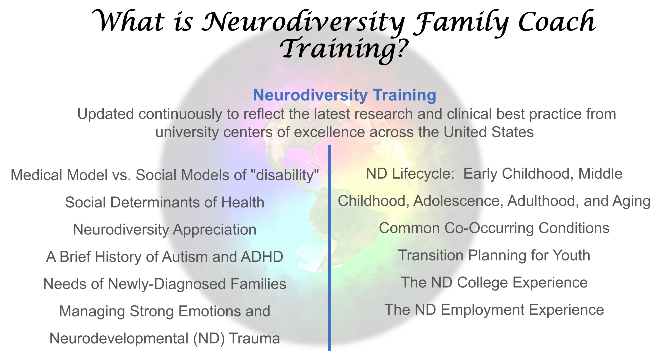 neurodiversity training, university centers of excellence, neurodevelopment training