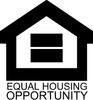 Equal housing opportunity logo with a house and equal sign.