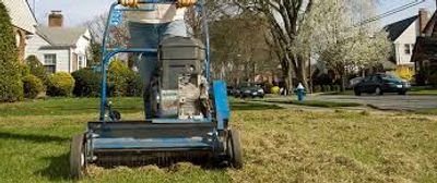 Lawn dethatching service by SC Outdoor Services, LLC.  Bedford, NH