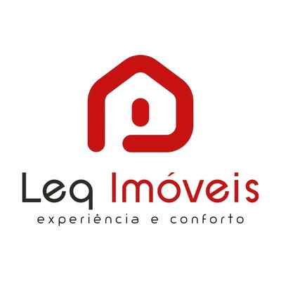 Logo of Lea Imóveis with a red house icon and tagline in Portuguese.