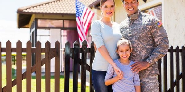 We support our military community. This is a picture of a military family.  