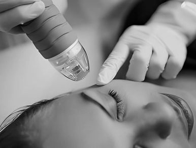 Facial skin treatment with a handheld device.