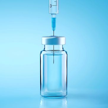 Image of compounded tirzepatide in a clear glass vial for medical weight loss through G.O.A.T. Spa