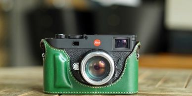 Leica camera in Arte Di Mano case