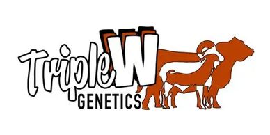 Logo of Triple W Genetics with animal silhouettes and bold text.