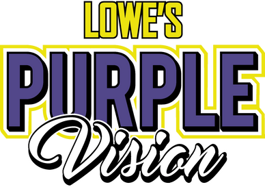 Logo with text 'Lowe's Purple Vision' in bold colors.