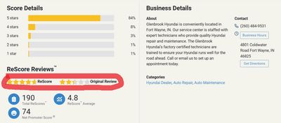 Before and after rescore star reviews.