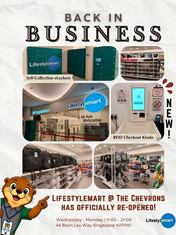 Lifestylemart at The Chevrons has reopened with self-collection eLockers and RFID checkout kiosks.
