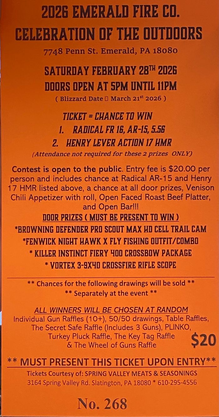 2026 Celebrations of the Outdoors.

Contact us at info@starhosefire.com for tickets.