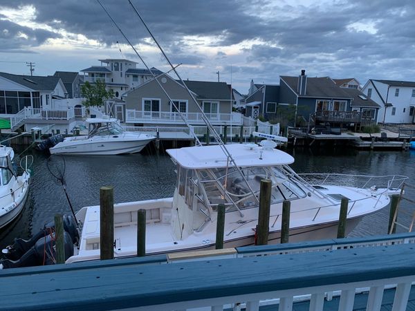 Boat with new pilings - Beach Haven West, NJ
