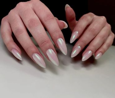 Luxurious E-File Manicured Nails with Shellac and Trendy Designed 
Professional Manicure