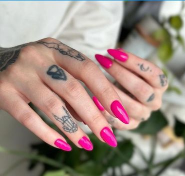 E-File Manicured Nails with Shellac and Gel Polish Nail Art Nail Designs. A 
Professional Manicure