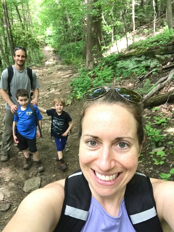 Family hiking adventure with kids