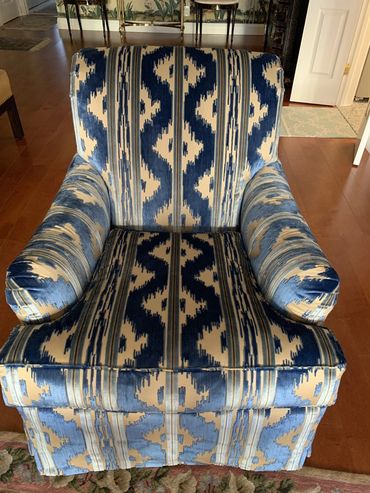 Custom upholstered chair by Alexander & Sons Upholstery