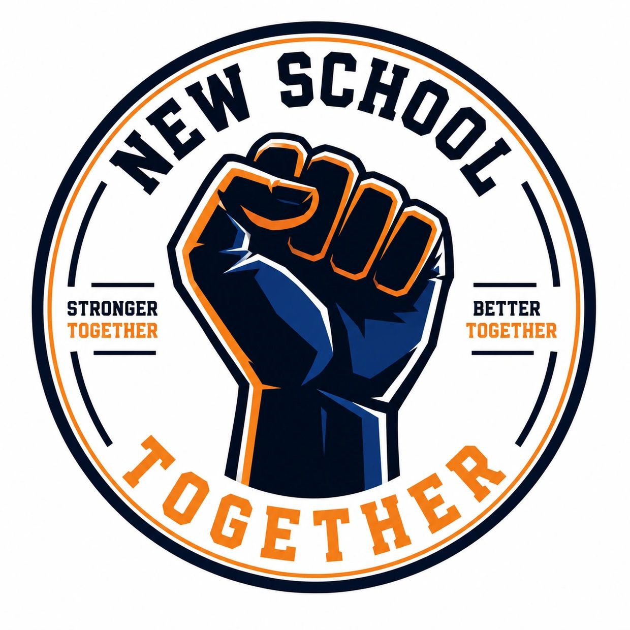 Raised fist symbol with text about unity and strength.