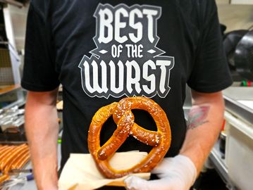 Large soft pretzel with salt