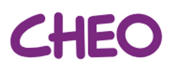 Logo with the word CHEO in bold purple letters.