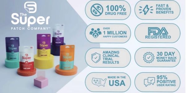 The Super Patch Company offers drug-free, FDA-registered patches with proven benefits and high customer satisfaction.