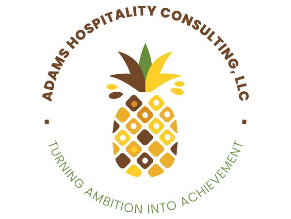 Logo of Adams Hospitality Consulting, LLC with a pineapple design.