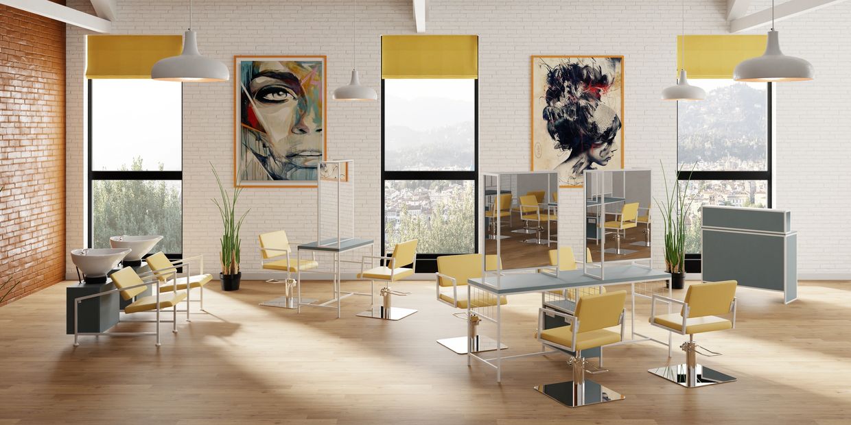 New salon furniture, the Loft range from Inspiring salons ltd, with a salon chair & salon wash point
