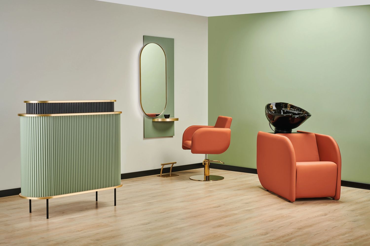 New 2024 salon furniture, created by our salon design team, who designing many salon interior ideas