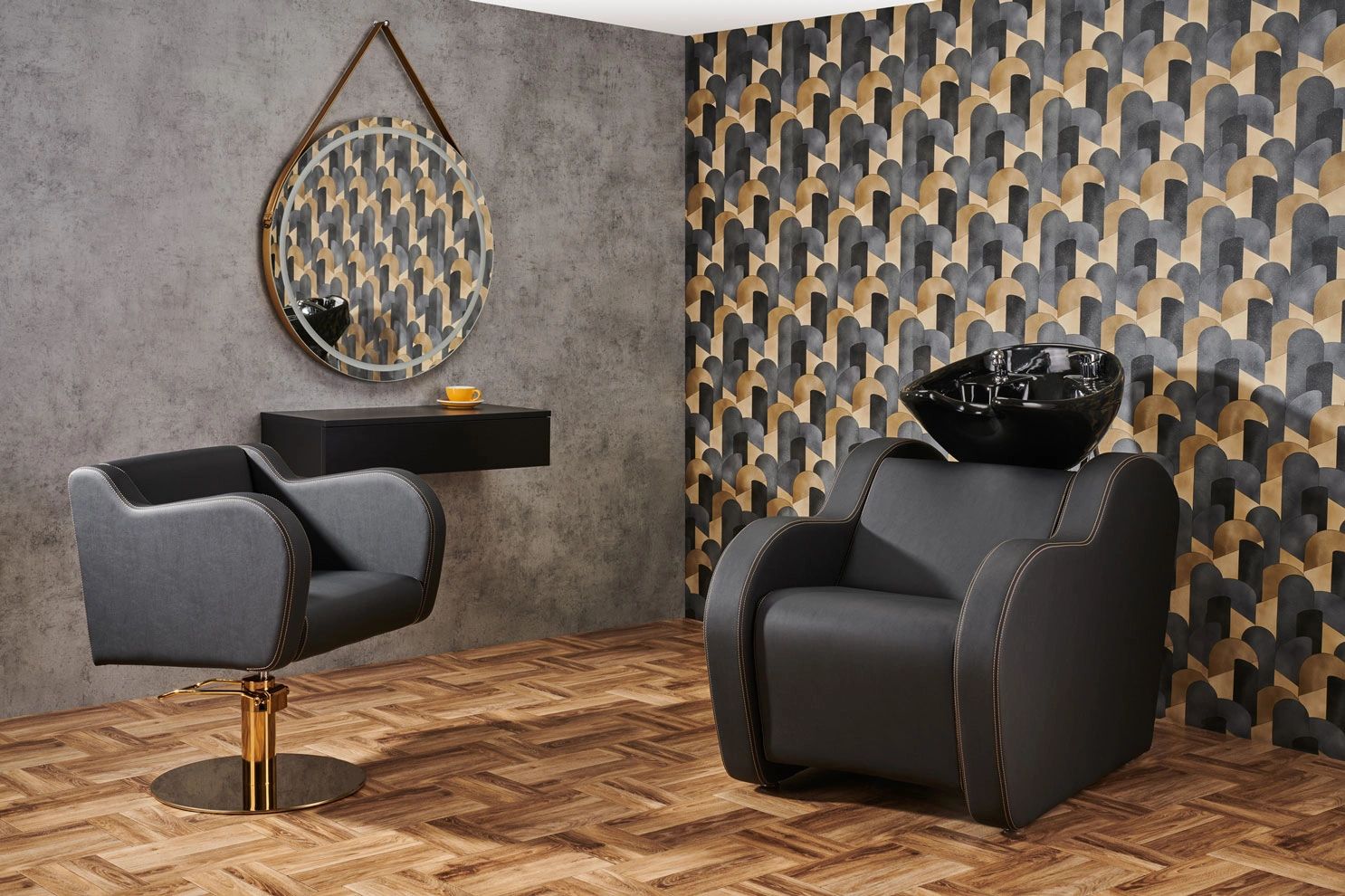 gold salon footrest